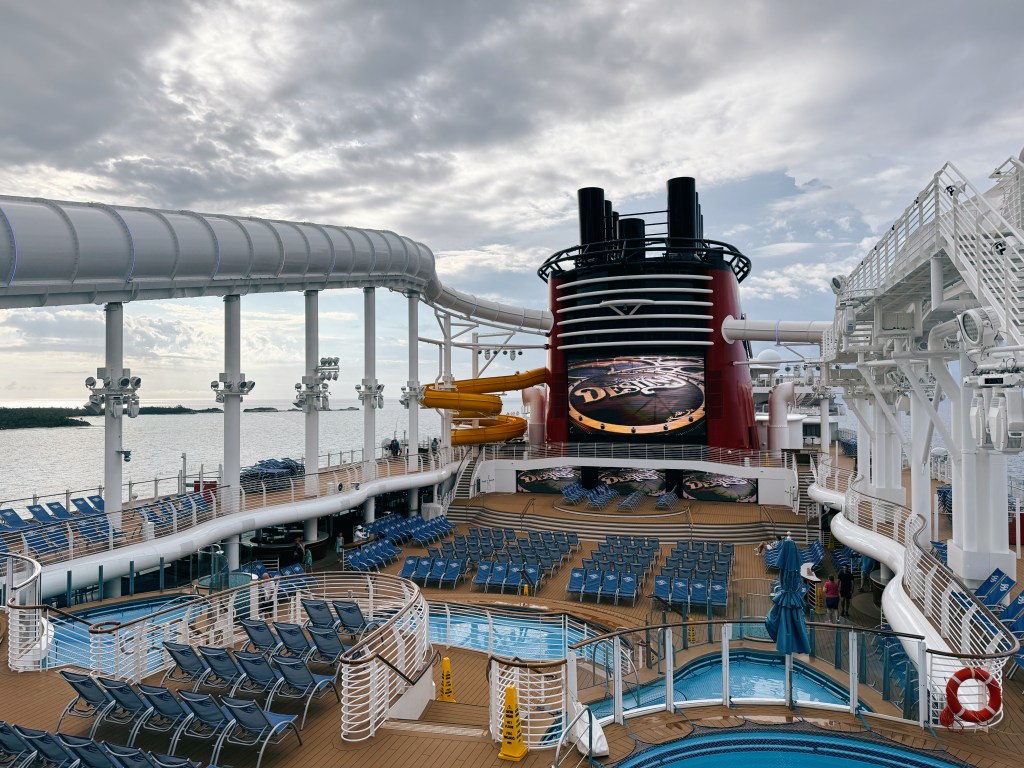 Pool deck on the Disney Destiny cruise ship